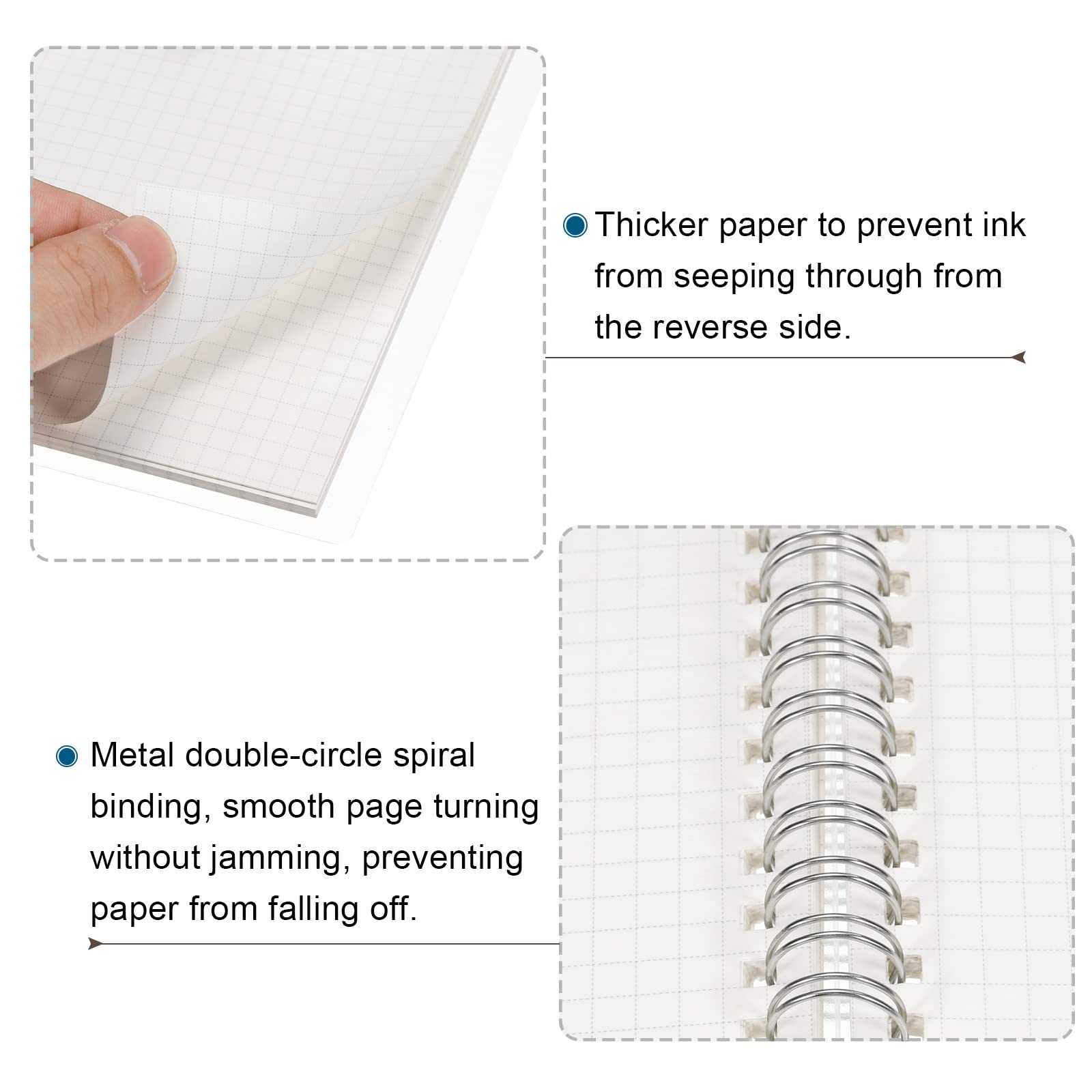 Amazon | PATIKIL A4サイズ トップ螺旋グラフノート 3個 298 x